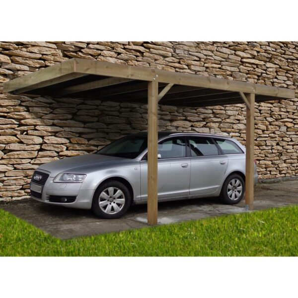 Lobito Houten Carport Aangebouwd Plat Dak