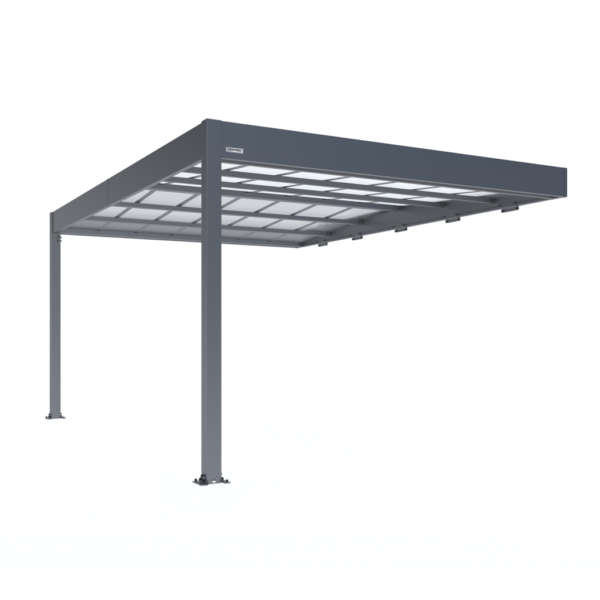 Aluminium aanbouwcarport Trigano LIBECCIO WALL